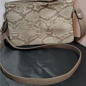 Jewell by Thirty-One Crossbody Purse in both Snakeskin and Tan